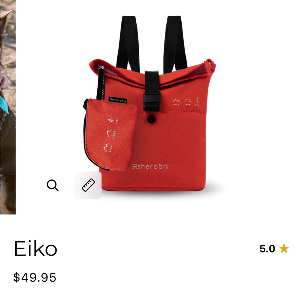 Sherpani - eiko in poppy color brand new  crossbody or backpack